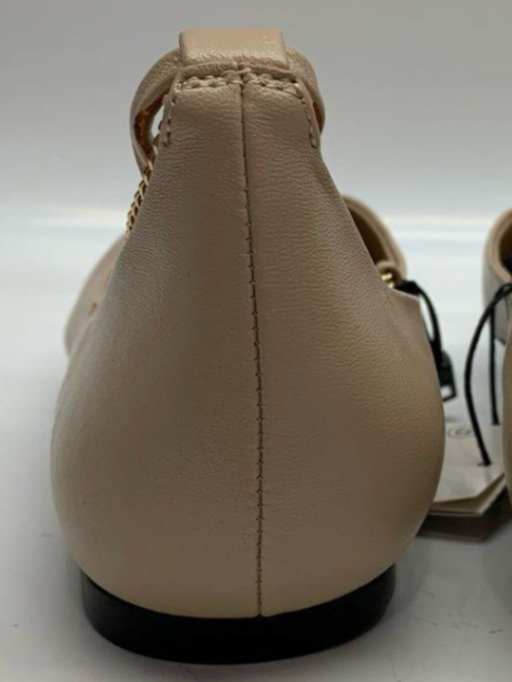 Zara Beige Pointed Toe Chain Flats - Picture 3 of 7